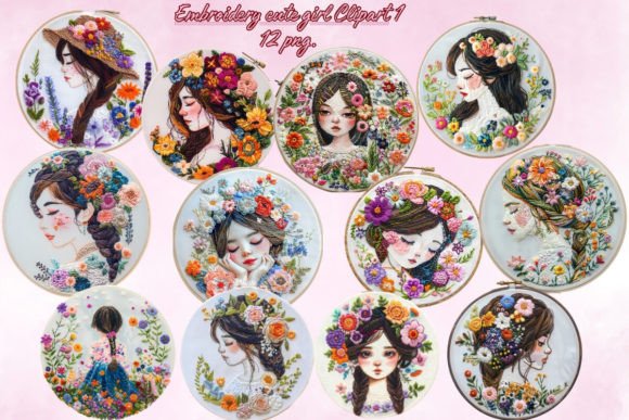 A Designer's Review: Embroidery Cute Girl Clipart1 for Holiday Projects