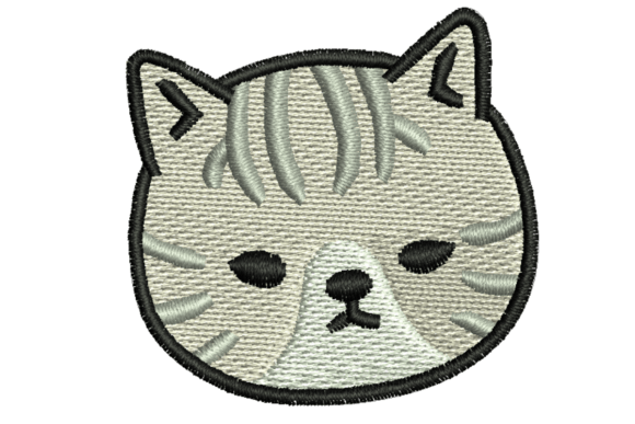 Adorable Cat Face: A Charming Embroidery Design