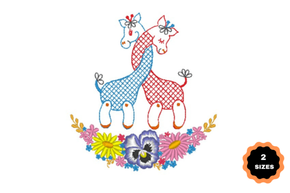 Charming Beautiful Giraffes for Holiday Embroidery