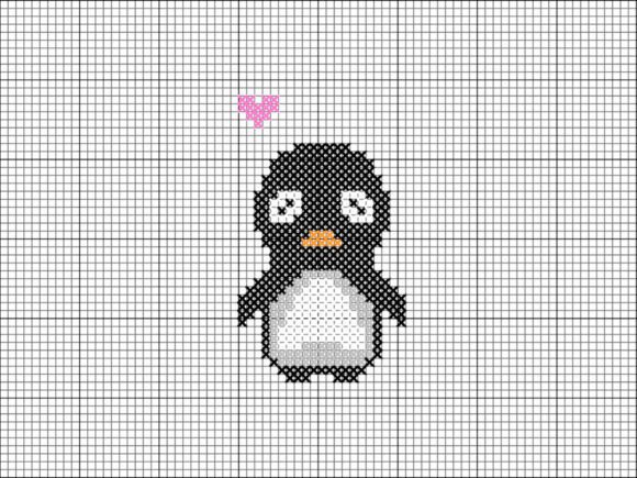 Charming Cross Stitch Penguin for Personalized Gifts