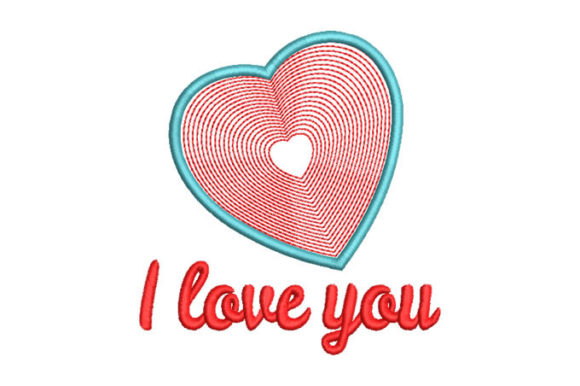Charming I Love You Embroidery for Business Use