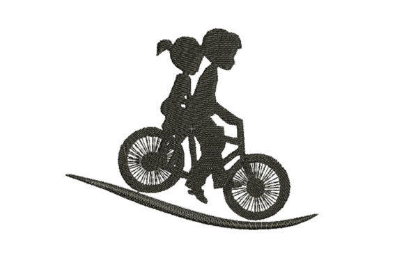 Charming Silhouette of a Girl with a Boy