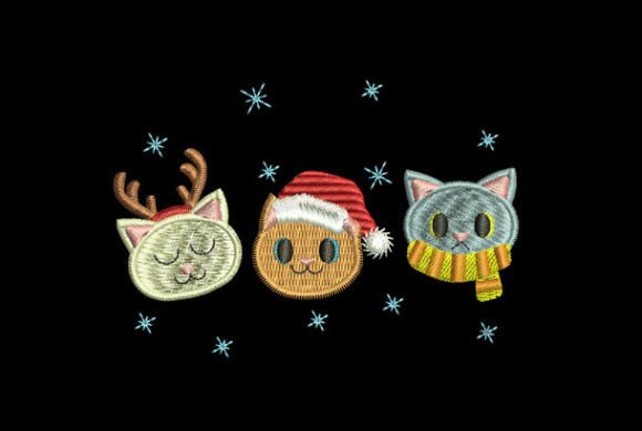 Charming Three Cats on Christmas Design