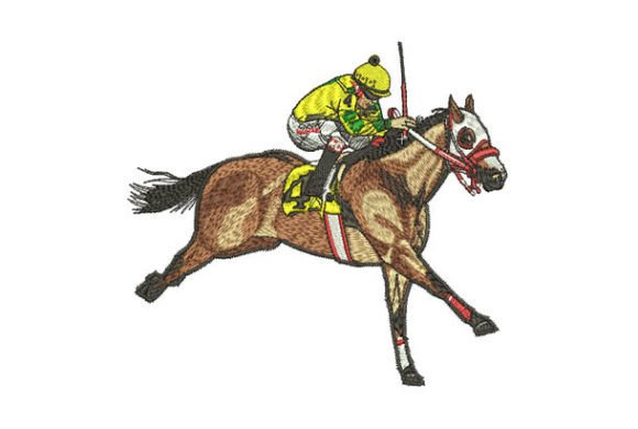Elegant Race Horse Embroidery for Personalized Gifts